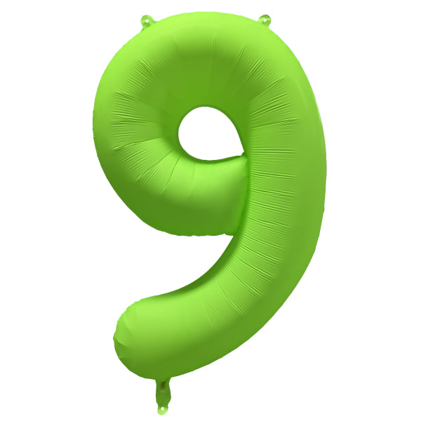 Palloncino figura 9 anni verde neon vuoto 86 cm