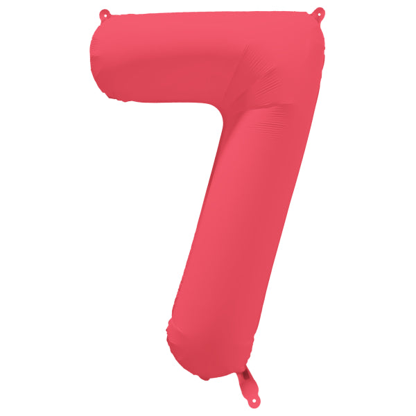 Palloncino a 7 anni rosso neon vuoto 86 cm