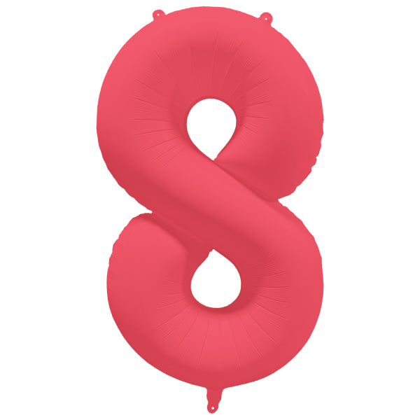 Palloncino a 8 anni rosso neon vuoto 86 cm