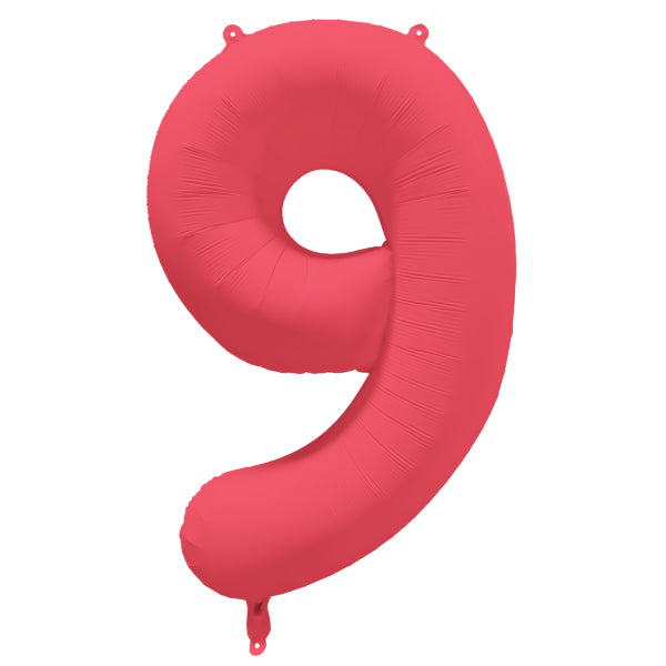 Palloncino a 9 anni rosso neon vuoto 86 cm