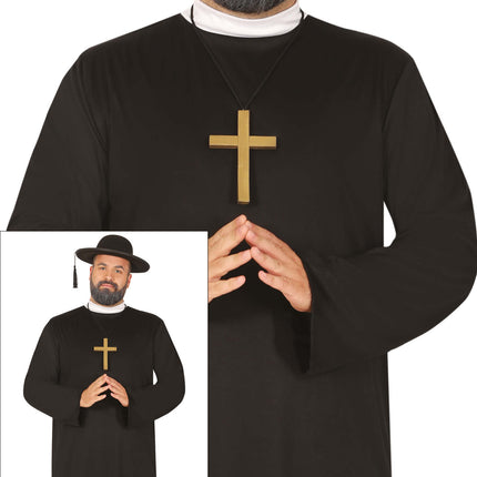 Costume da prete nero da uomo