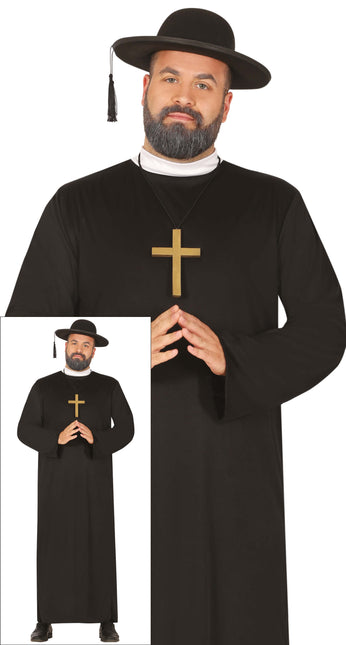 Costume da prete nero da uomo
