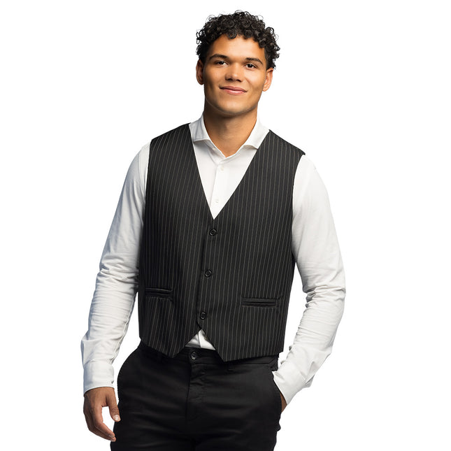 Gilet gessato nero (L/XL)