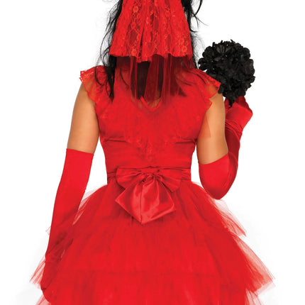 Abito Beetlejuice Rosso Donna Leg Avenue