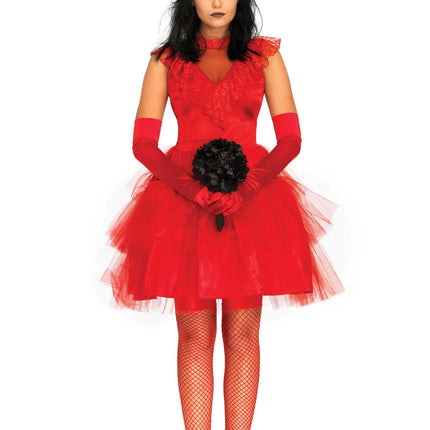 Abito Beetlejuice Rosso Donna Leg Avenue