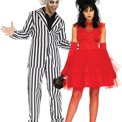 Abito Beetlejuice Rosso Donna Leg Avenue