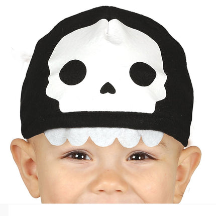Costume di Halloween da scheletro per bambino bianco e nero