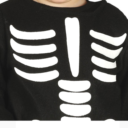 Costume di Halloween da scheletro per bambino bianco e nero