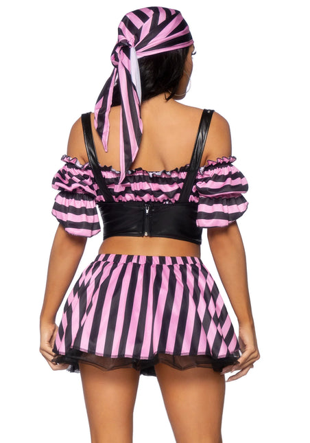Costume da pirata Nero Rosa Donna Leg Avenue
