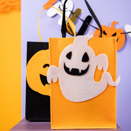 Borsa per dolcetto o scherzetto Zucca di feltro - Halloween BoOo! - 27x20x10 cm