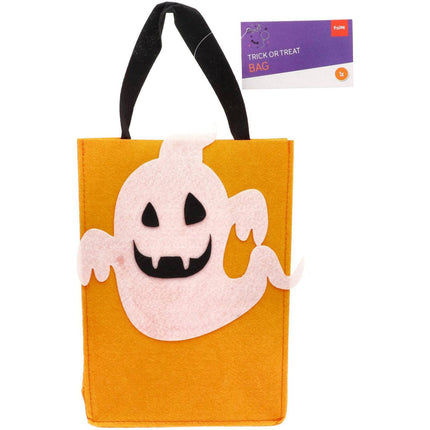 Borsa per dolcetto o scherzetto Fantasma di feltro - Halloween BoOo! - 27x20x10 cm