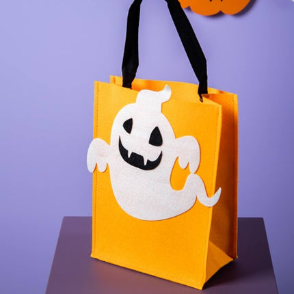 Borsa per dolcetto o scherzetto Fantasma di feltro - Halloween BoOo! - 27x20x10 cm