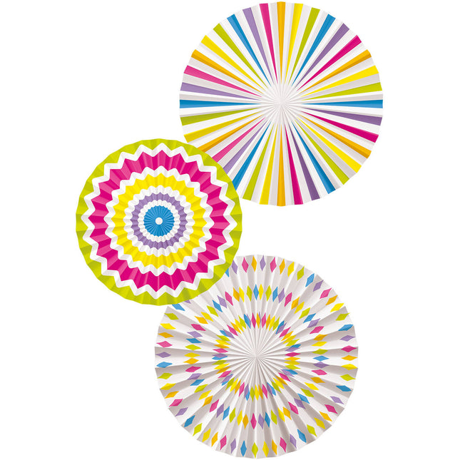 Ventagli di carta multicolore - 3 pezzi