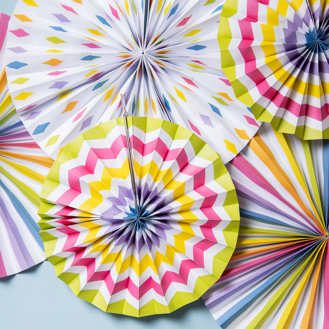 Ventagli di carta multicolore - 3 pezzi