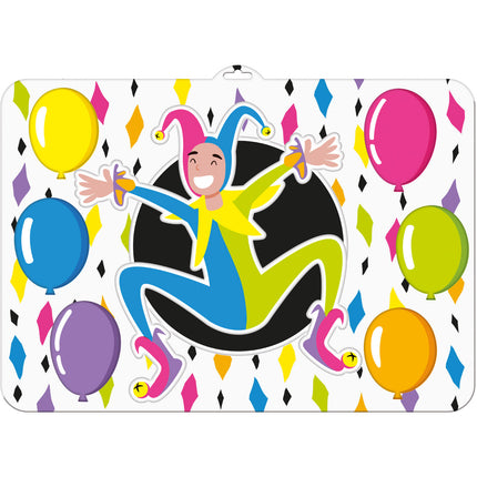 Cartello per porta Arlecchino 3D Multicolore - 52x38cm