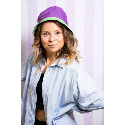 Cappello da pescatore Colorblock viola/verde