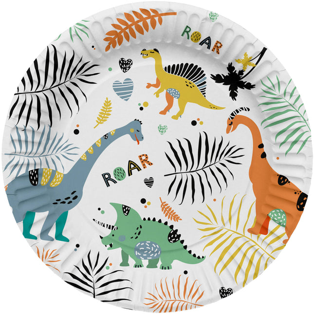 Piatti di carta - Dino Roars - 23 cm - 8 pezzi