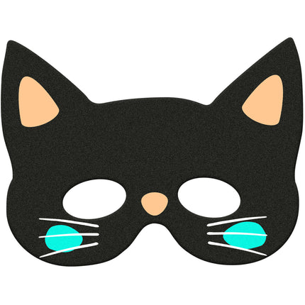 Maschera Happy Halloween Gatto Nero