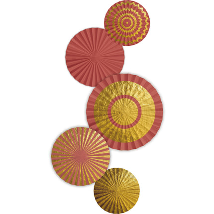 Ventagli di carta/Rooms Golden Dusk - 5 pezzi