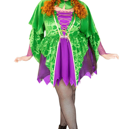 Abito da strega Viola Verde Ladies Leg Avenue