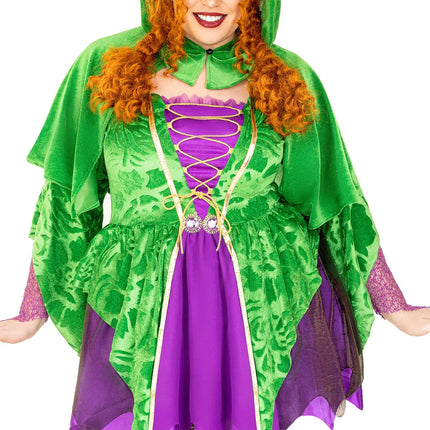 Abito da strega Viola Verde Ladies Leg Avenue