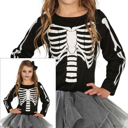 Costume di Halloween da scheletro per bambina
