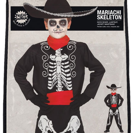 Costume di Halloween da cowboy scheletro bambino