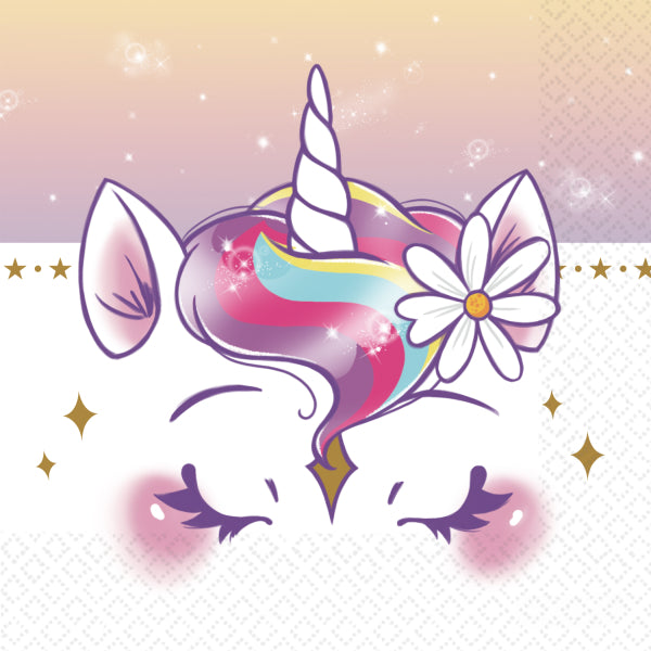 Tovaglioli Unicorno Colorati 33cm 16pz