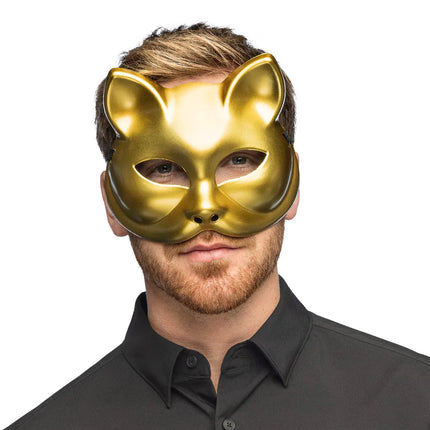 Semimaschera Kitty dorata