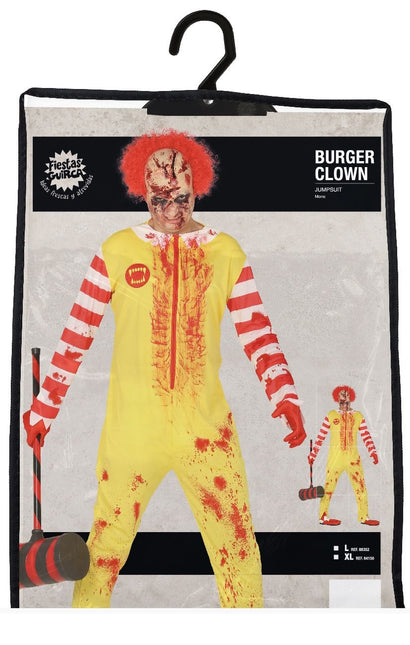 Costume di Halloween da clown zombie uomo L