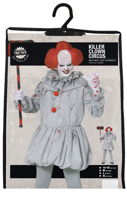 Costume da clown assassino Halloween Uomo Grigio