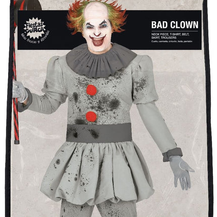 Costume da Clown Halloween Uomo Grigio