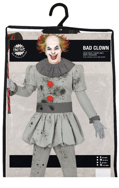 Costume da Clown Halloween Uomo Grigio