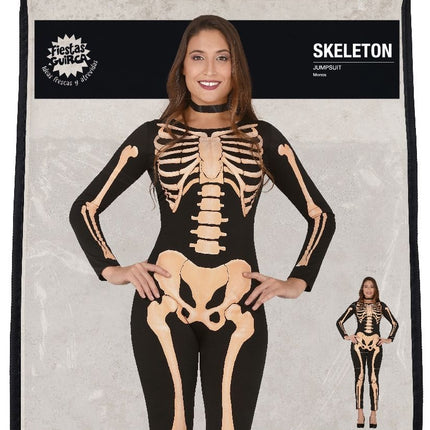 Tuta da donna con costume da scheletro per Halloween
