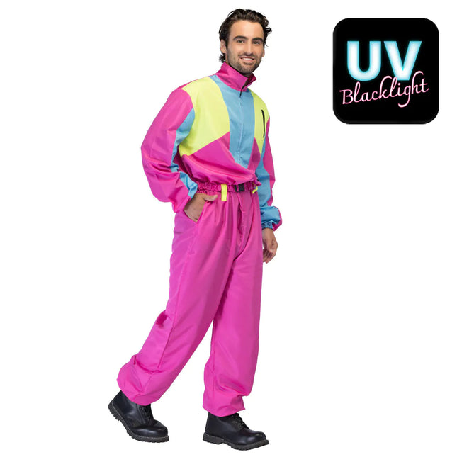 Tuta da sci rosa Uomo Uv Blacklight