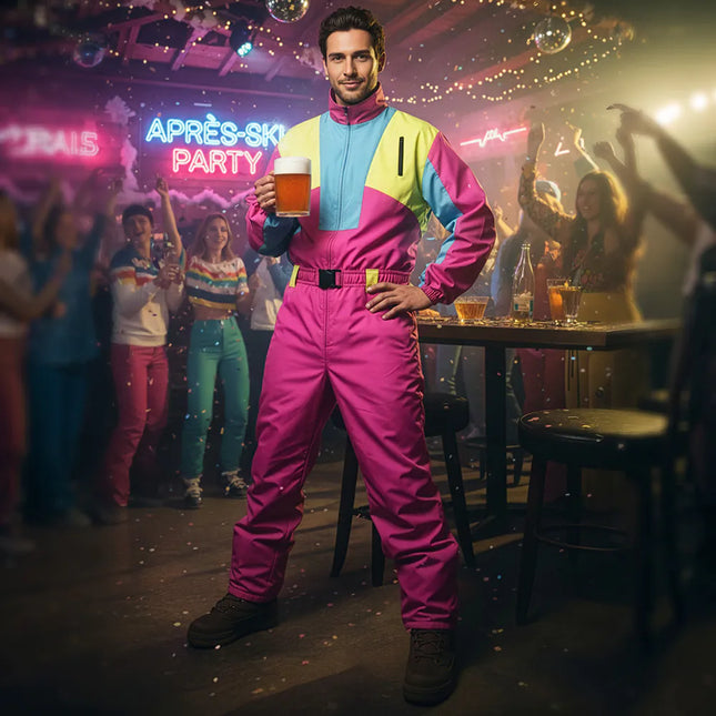 Tuta da sci rosa Uomo Uv Blacklight