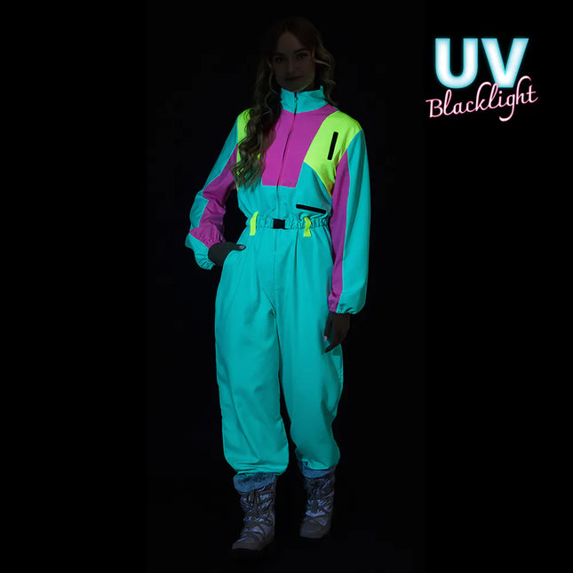 Tuta da sci da donna verde menta Uv Blacklight