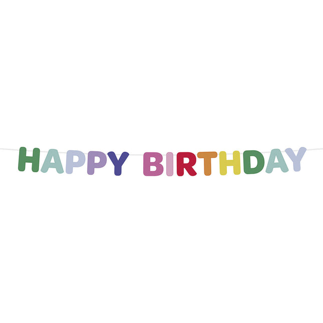 Ghirlanda di lettere di buon compleanno colorate 4m