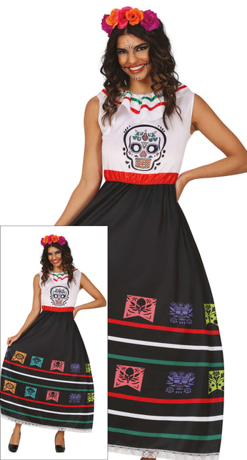 Vestito Dia De Los Muertos Donna Teschio