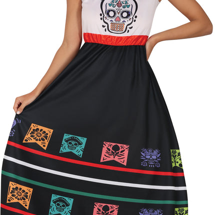 Vestito Dia De Los Muertos Donna Teschio