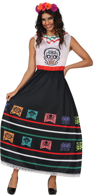 Vestito Dia De Los Muertos Donna Teschio