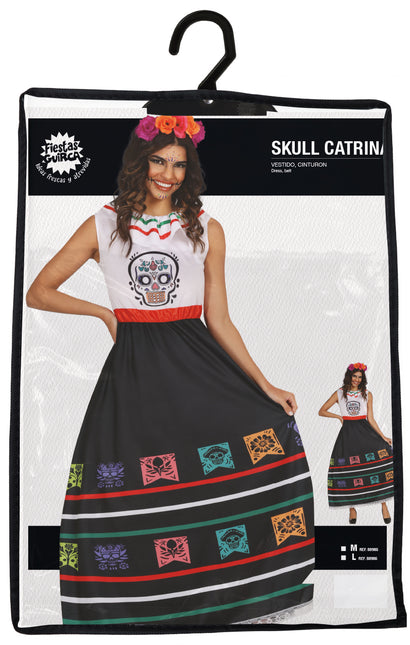 Vestito Dia De Los Muertos Donna Teschio