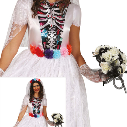 Abito Dia De Los Muertos Bianco Donna Sposa