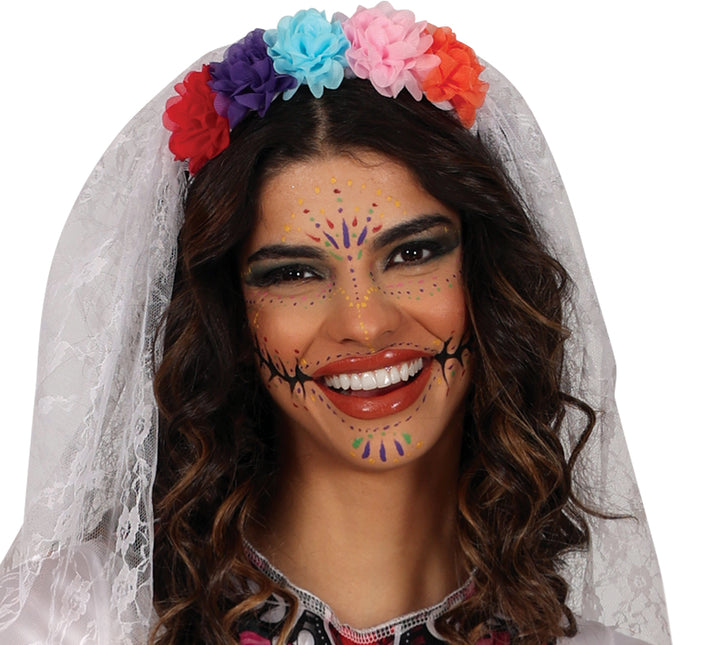 Abito Dia De Los Muertos Bianco Donna Sposa