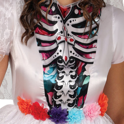 Abito Dia De Los Muertos Bianco Donna Sposa