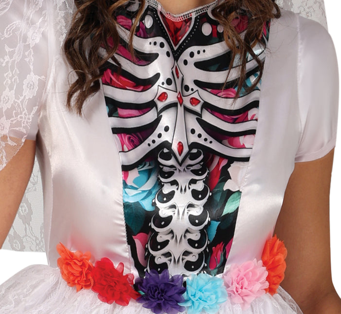 Abito Dia De Los Muertos Bianco Donna Sposa