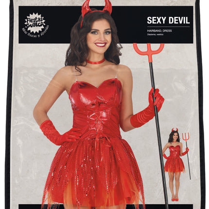 Vestito di Halloween Rosso Donna Sexy Diavolo