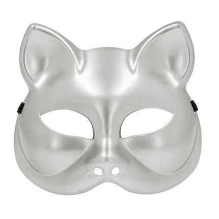 Semimaschera Kitty argento