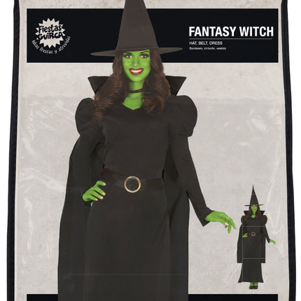 Abito Halloween Nero Donna Strega Lungo