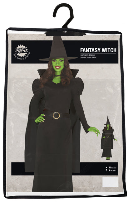 Abito Halloween Nero Donna Strega Lungo